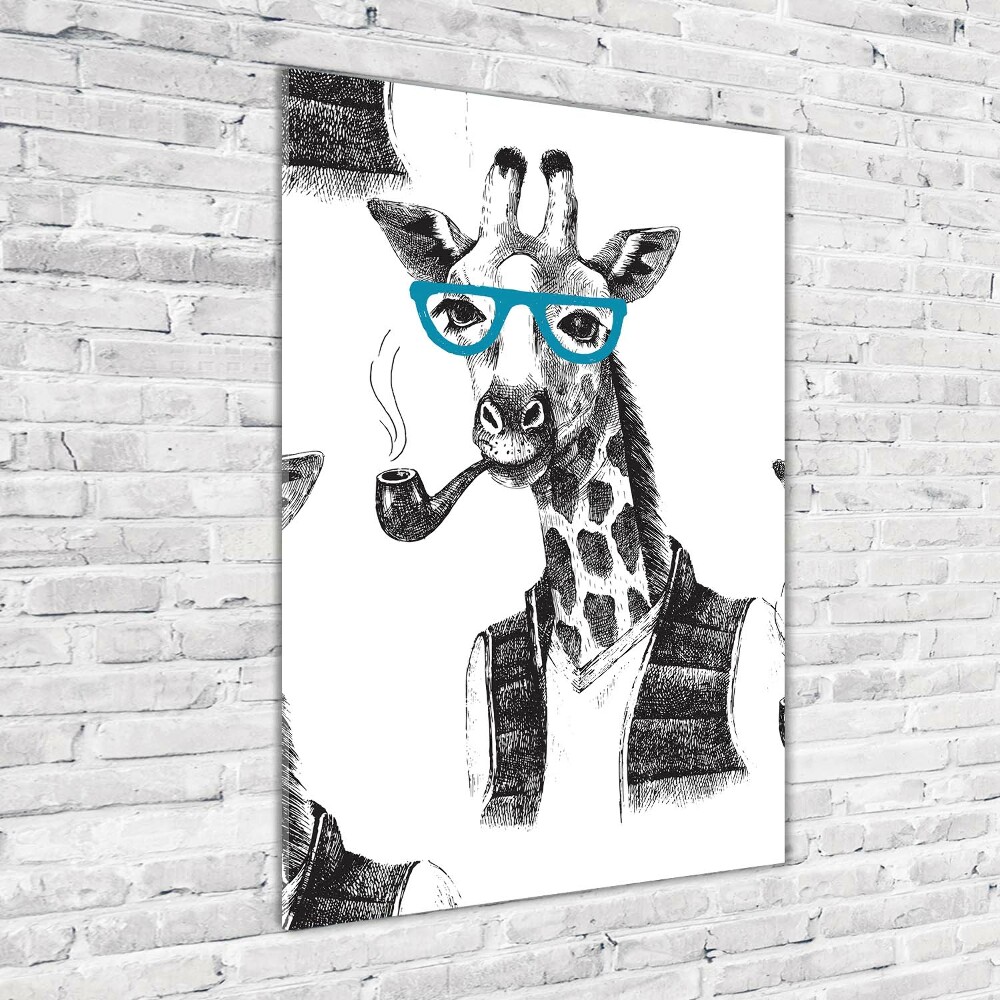 Acrylique tableau Girafes en lunettes