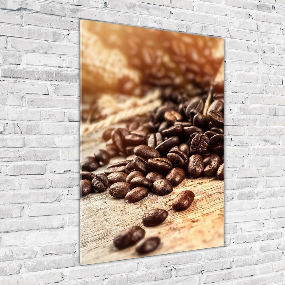 Tableau verre acrylique Grains de café