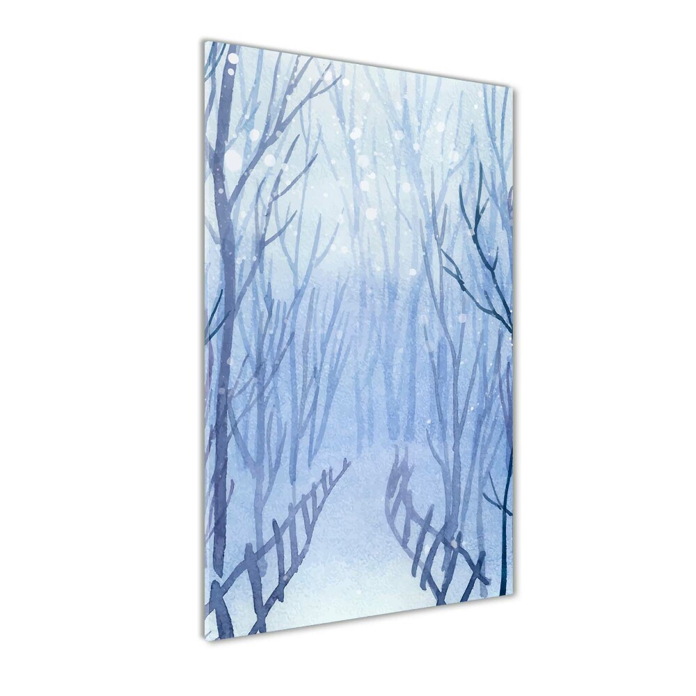 Tableau sur verre acrylique Forêt en hiver