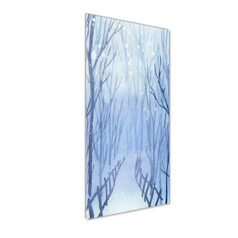 Tableau sur verre acrylique Forêt en hiver