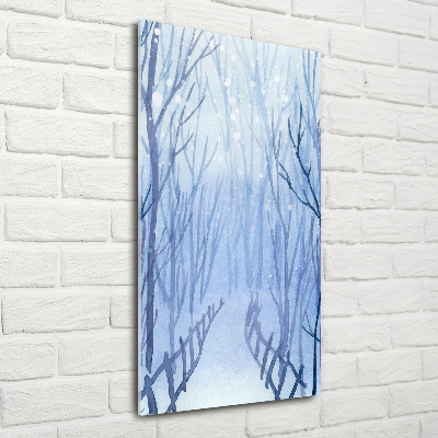 Tableau sur verre acrylique Forêt en hiver