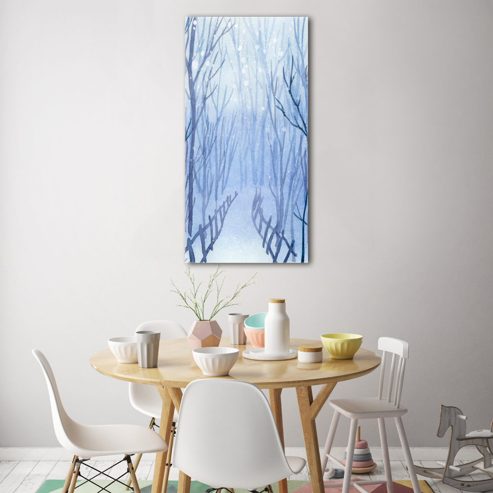 Tableau sur verre acrylique Forêt en hiver