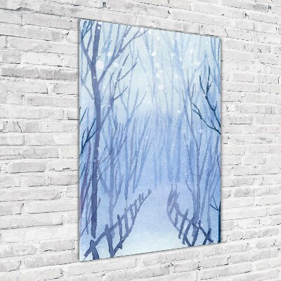 Tableau sur verre acrylique Forêt en hiver