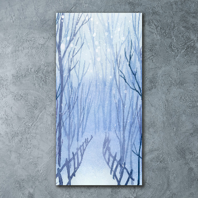 Tableau sur verre acrylique Forêt en hiver