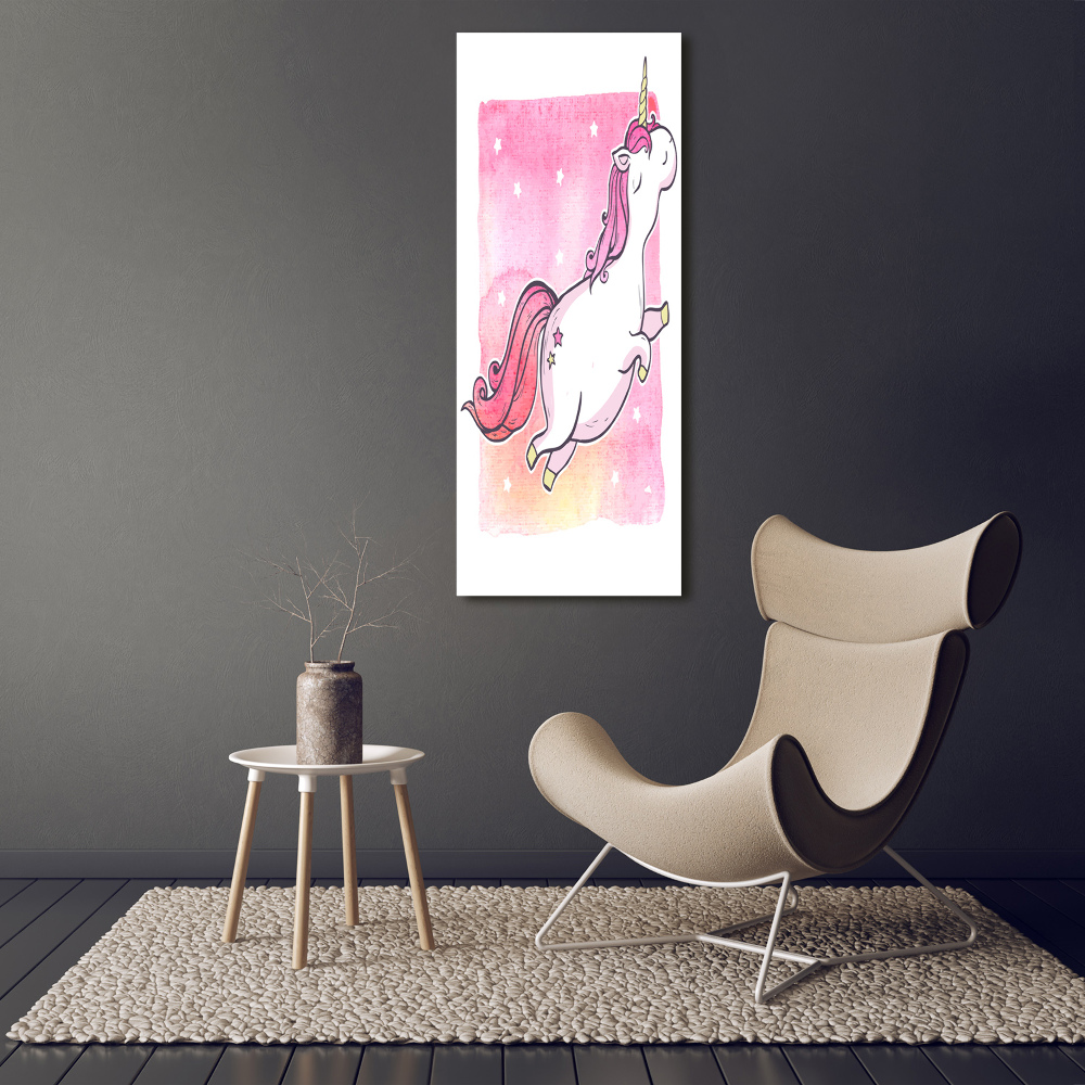 Tableau en acrylique Licorne rose