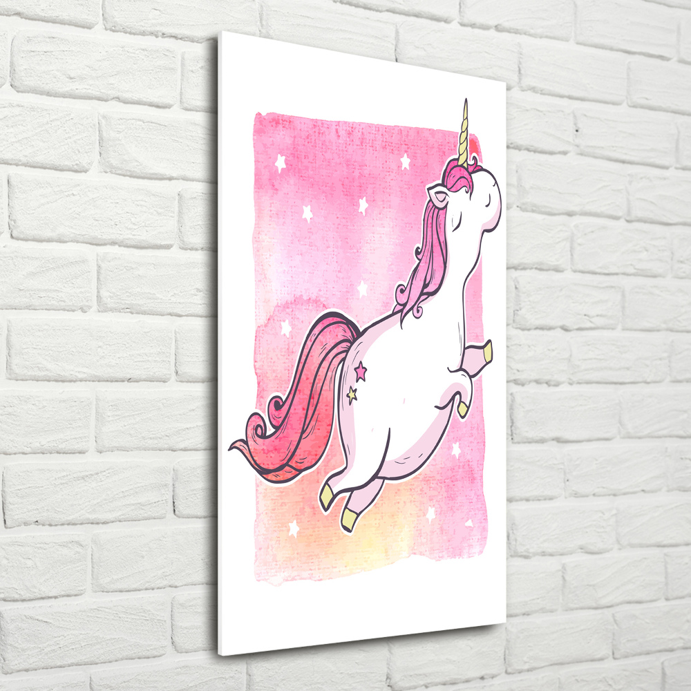 Tableau en acrylique Licorne rose