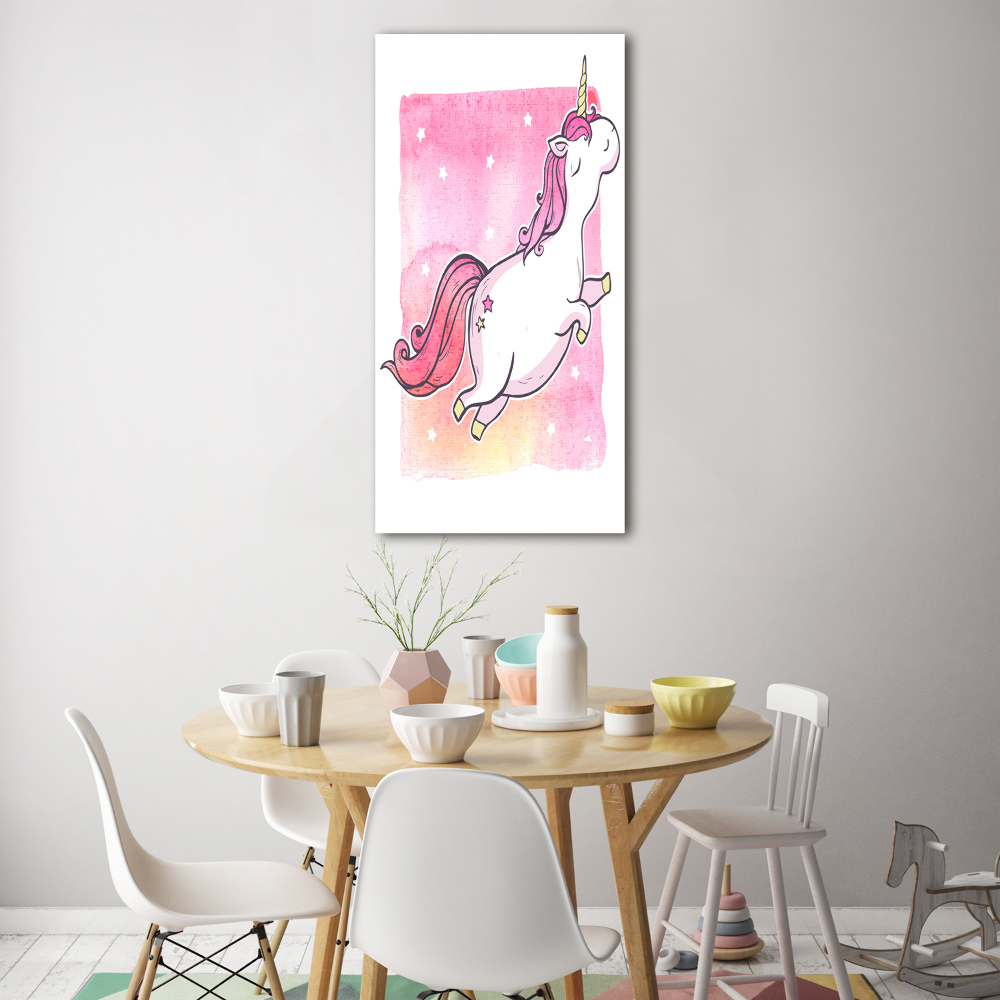 Tableau en acrylique Licorne rose