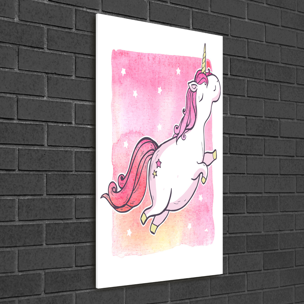 Tableau en acrylique Licorne rose