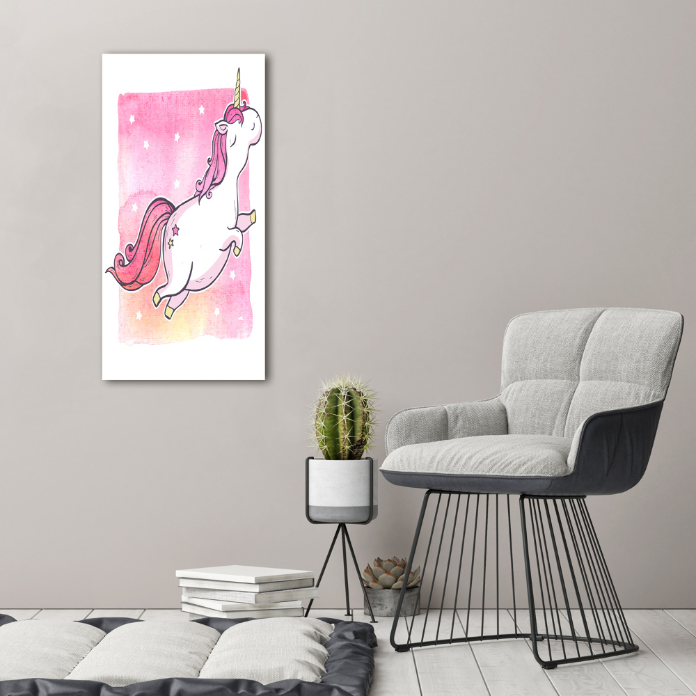 Tableau en acrylique Licorne rose