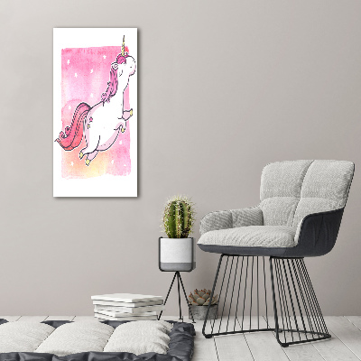 Tableau en acrylique Licorne rose