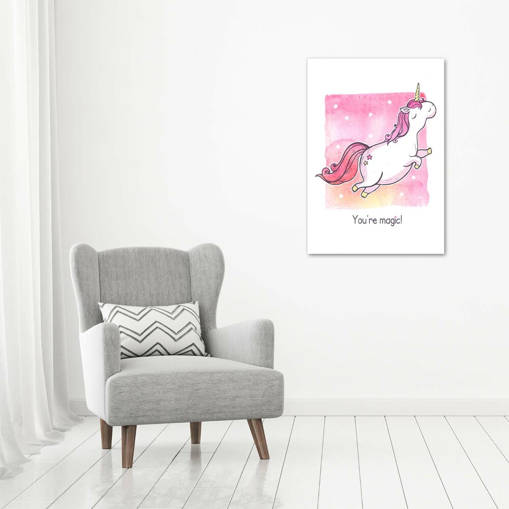 Tableau en acrylique Licorne rose