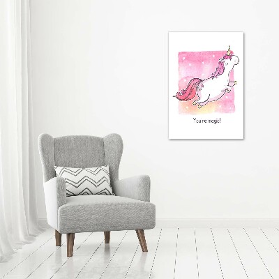 Tableau en acrylique Licorne rose