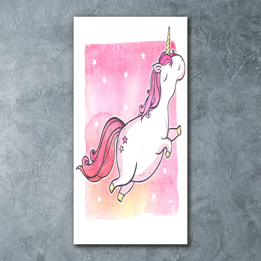 Tableau en acrylique Licorne rose