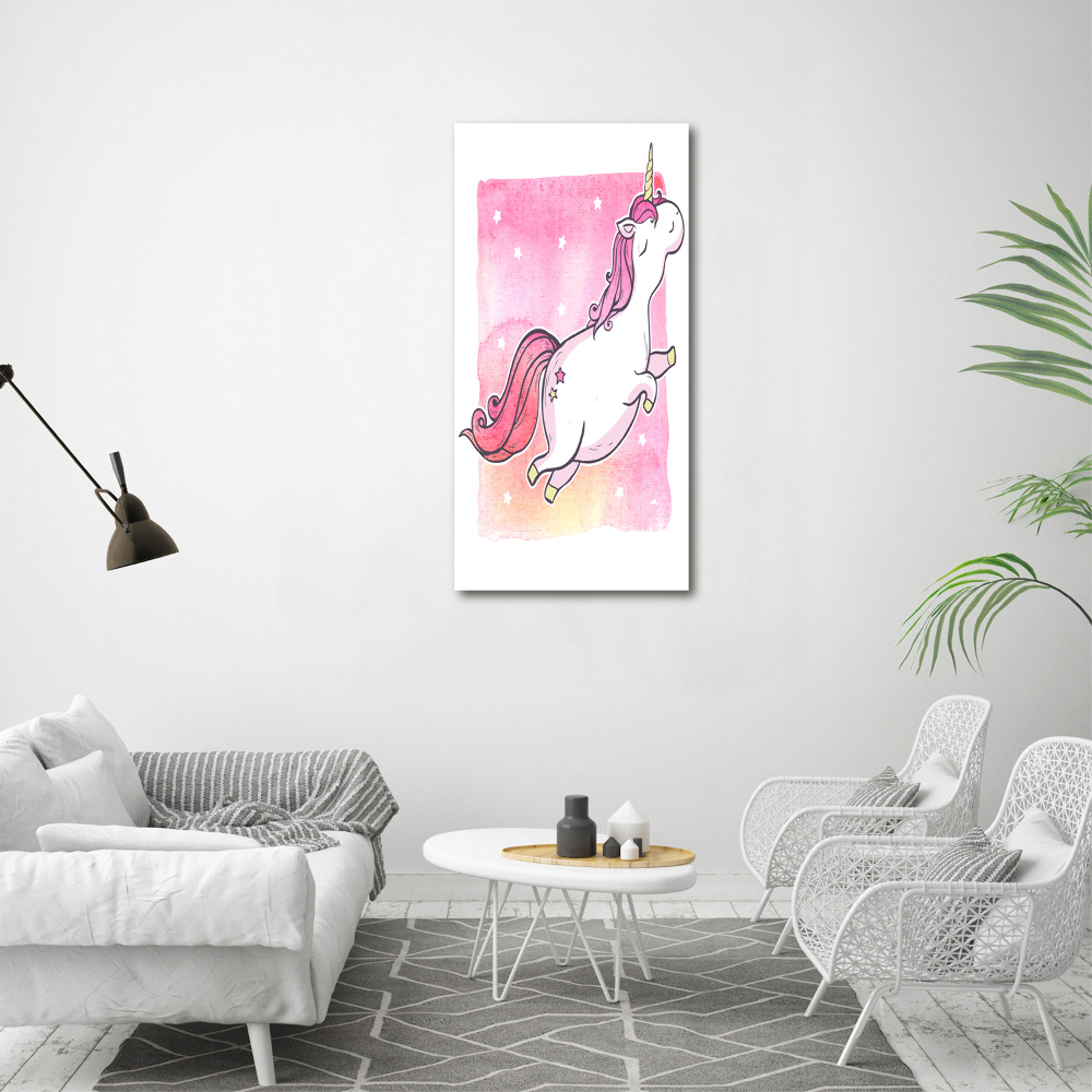 Tableau en acrylique Licorne rose