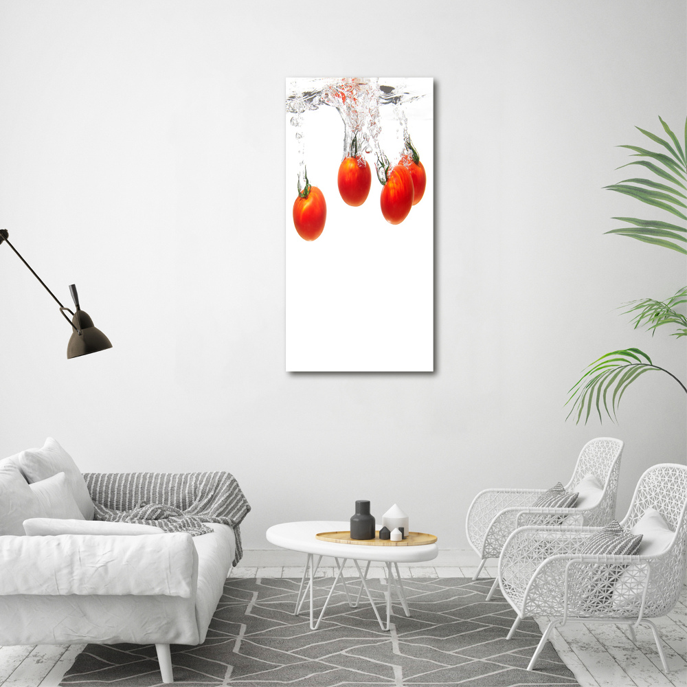 Tableau verre acrylique Tomates sous l'eau