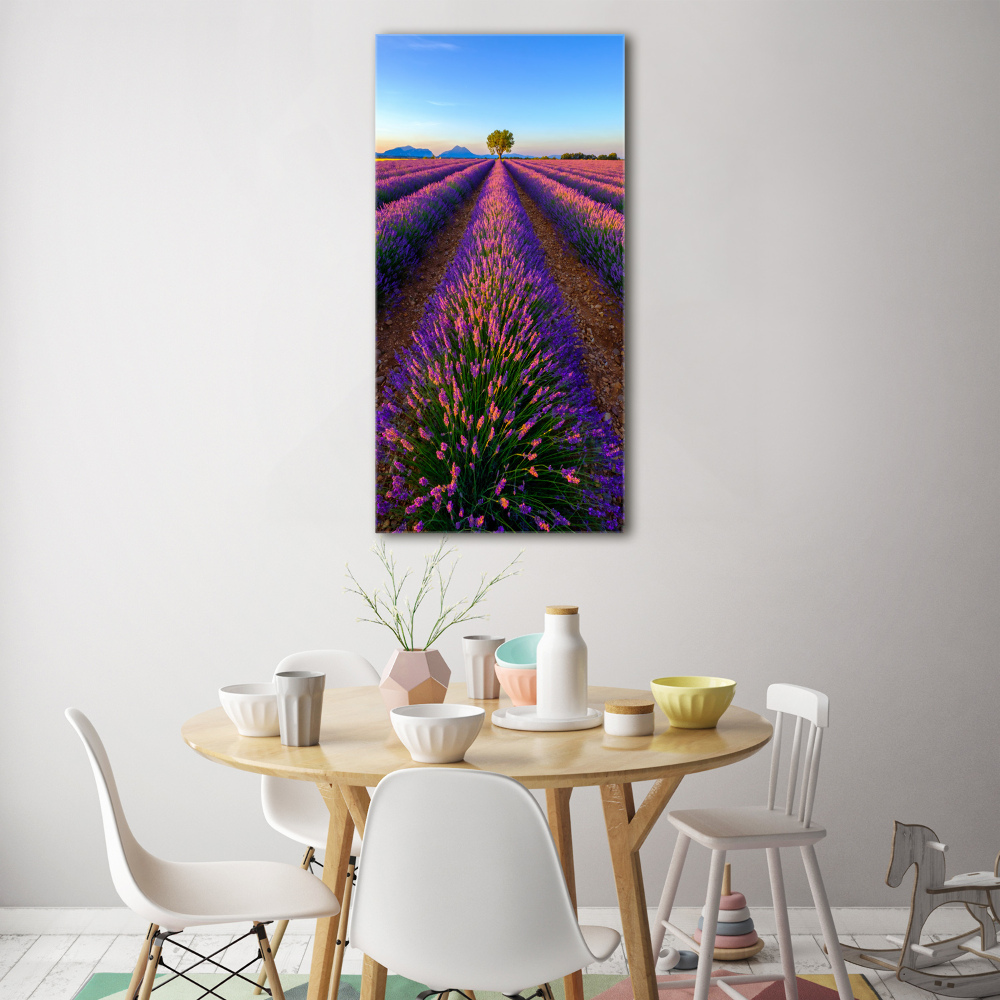 Tableau acrylique Fleurs violettes de lavande