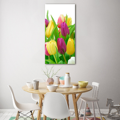 Acrylique tableau Tulipes colorées