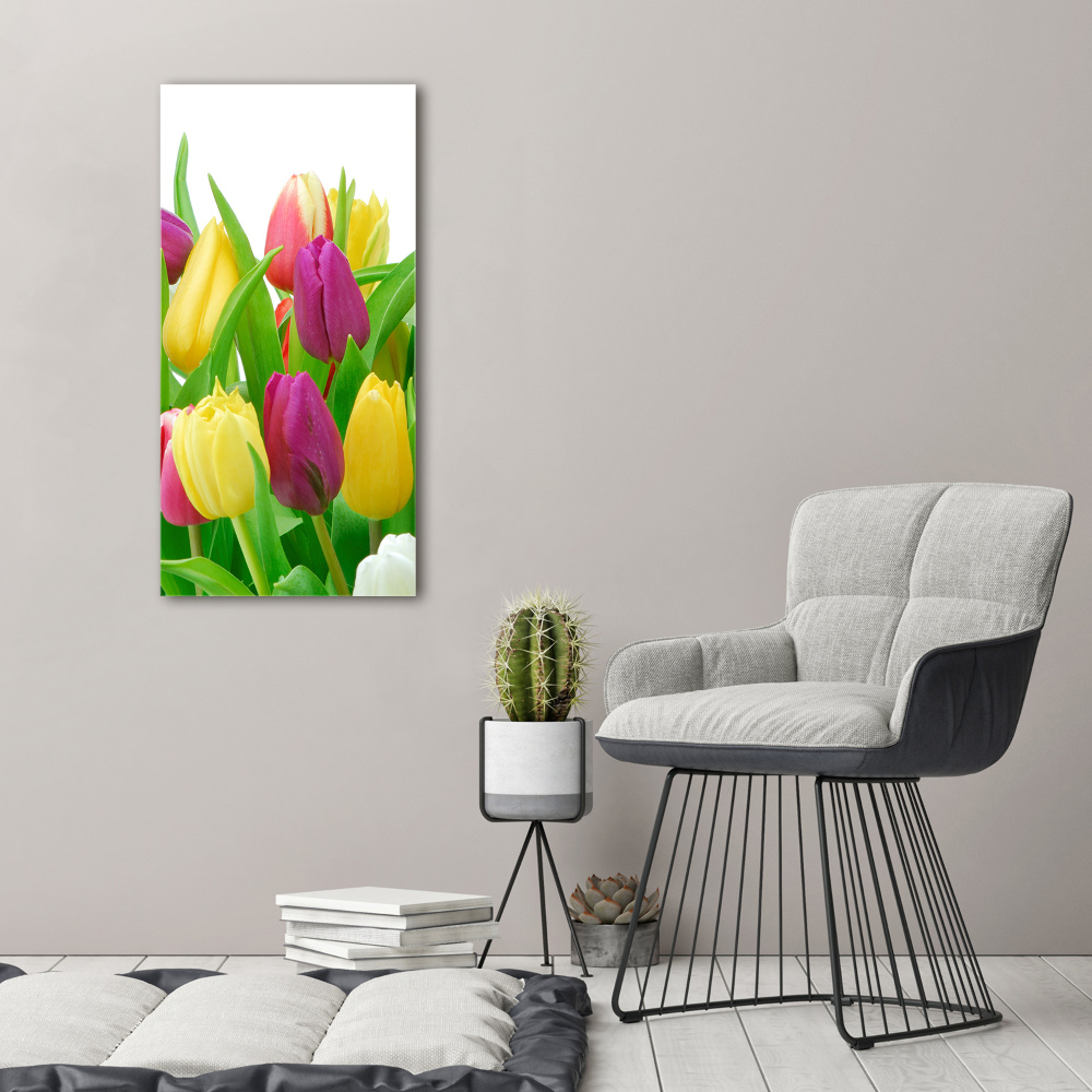 Acrylique tableau Tulipes colorées