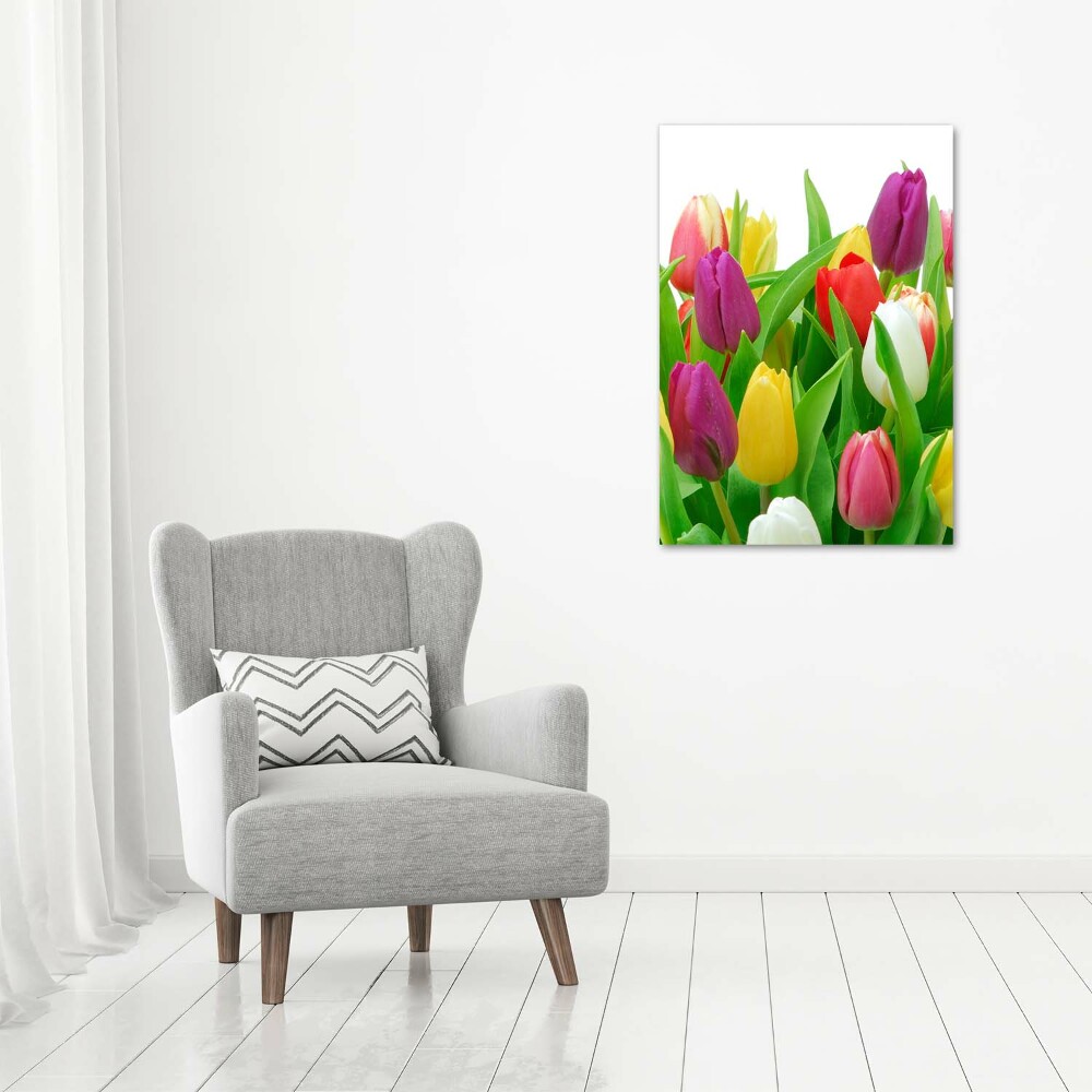 Acrylique tableau Tulipes colorées