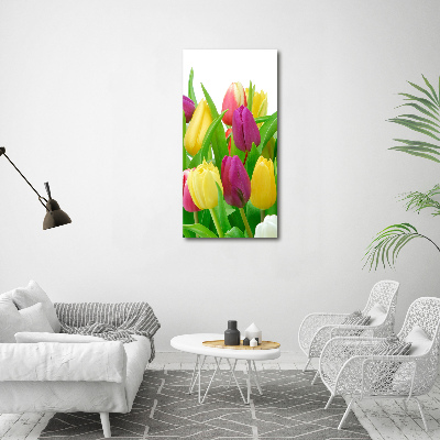 Acrylique tableau Tulipes colorées