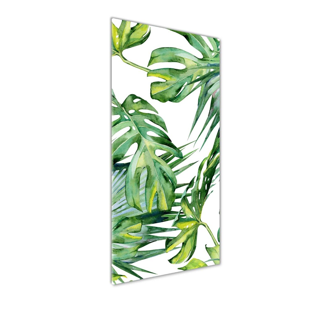 Tableau acrylique Feuilles de monstera peintes