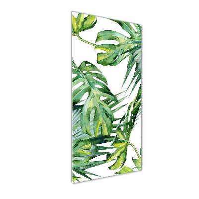 Tableau acrylique Feuilles de monstera peintes