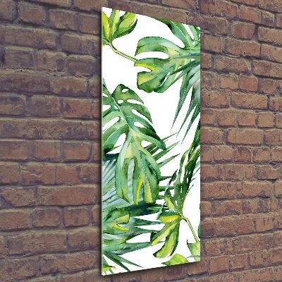 Tableau acrylique Feuilles de monstera peintes