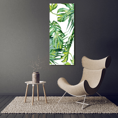 Tableau acrylique Feuilles de monstera peintes