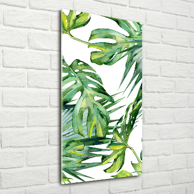 Tableau acrylique Feuilles de monstera peintes