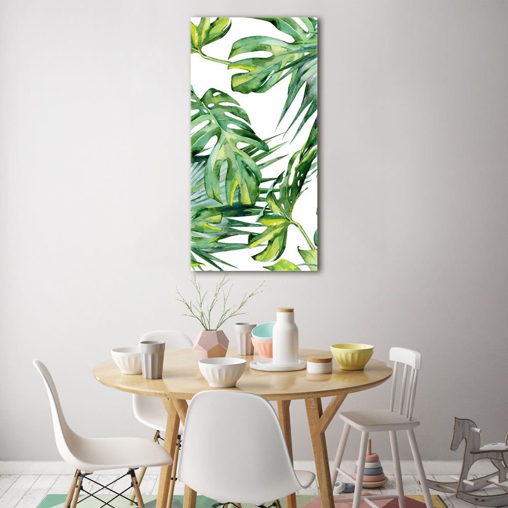 Tableau acrylique Feuilles de monstera peintes