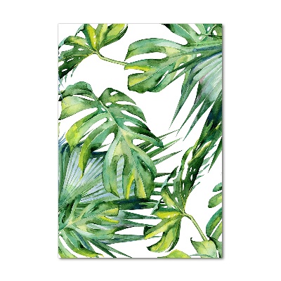 Tableau acrylique Feuilles de monstera peintes