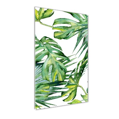 Tableau acrylique Feuilles de monstera peintes