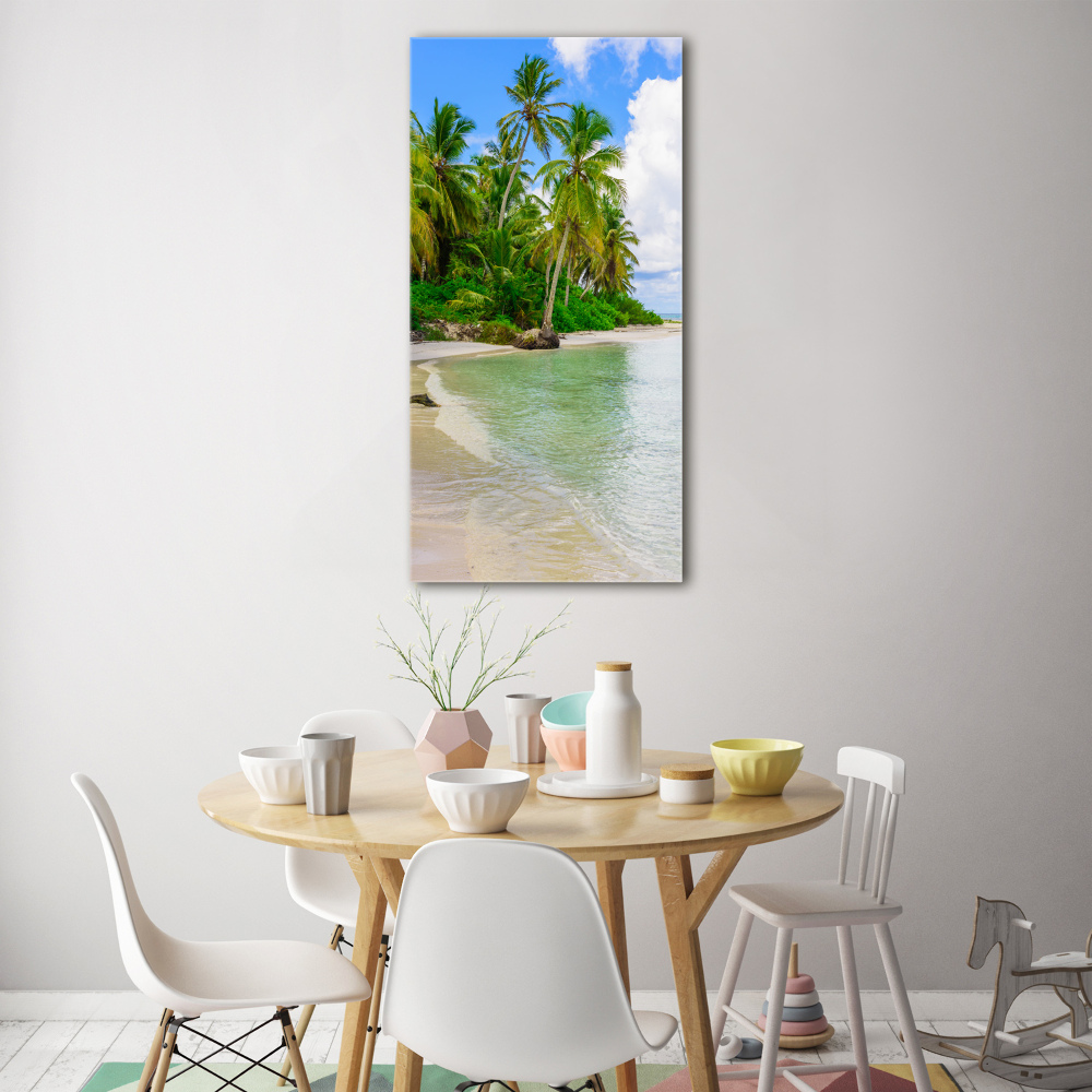 Acrylique tableau Plage exotique palmiers