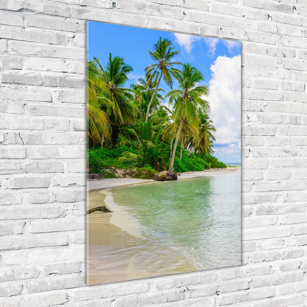 Acrylique tableau Plage exotique palmiers