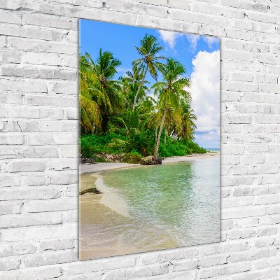 Acrylique tableau Plage exotique palmiers