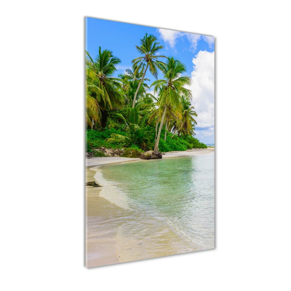 Acrylique tableau Plage exotique palmiers