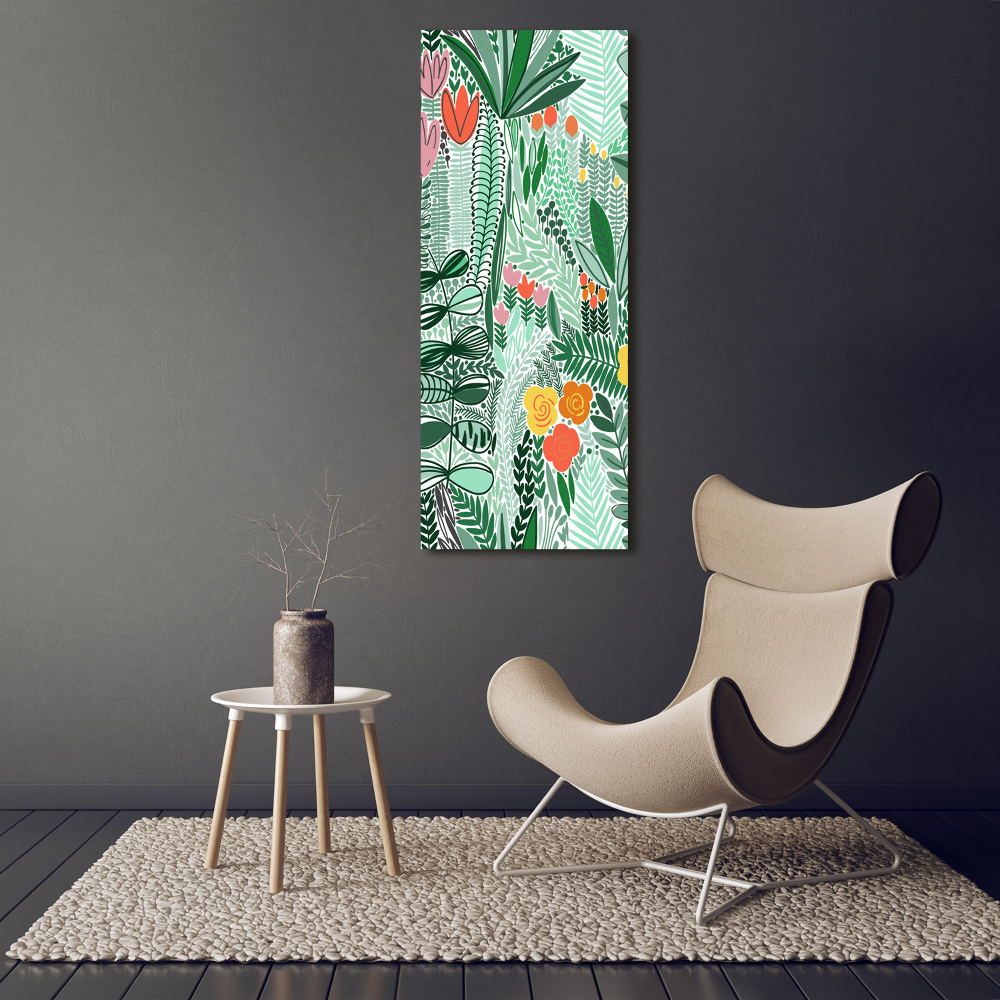 Tableau verre acrylique Les fleurs tropicales