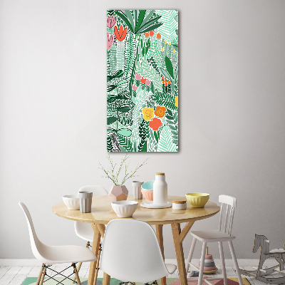 Tableau verre acrylique Les fleurs tropicales