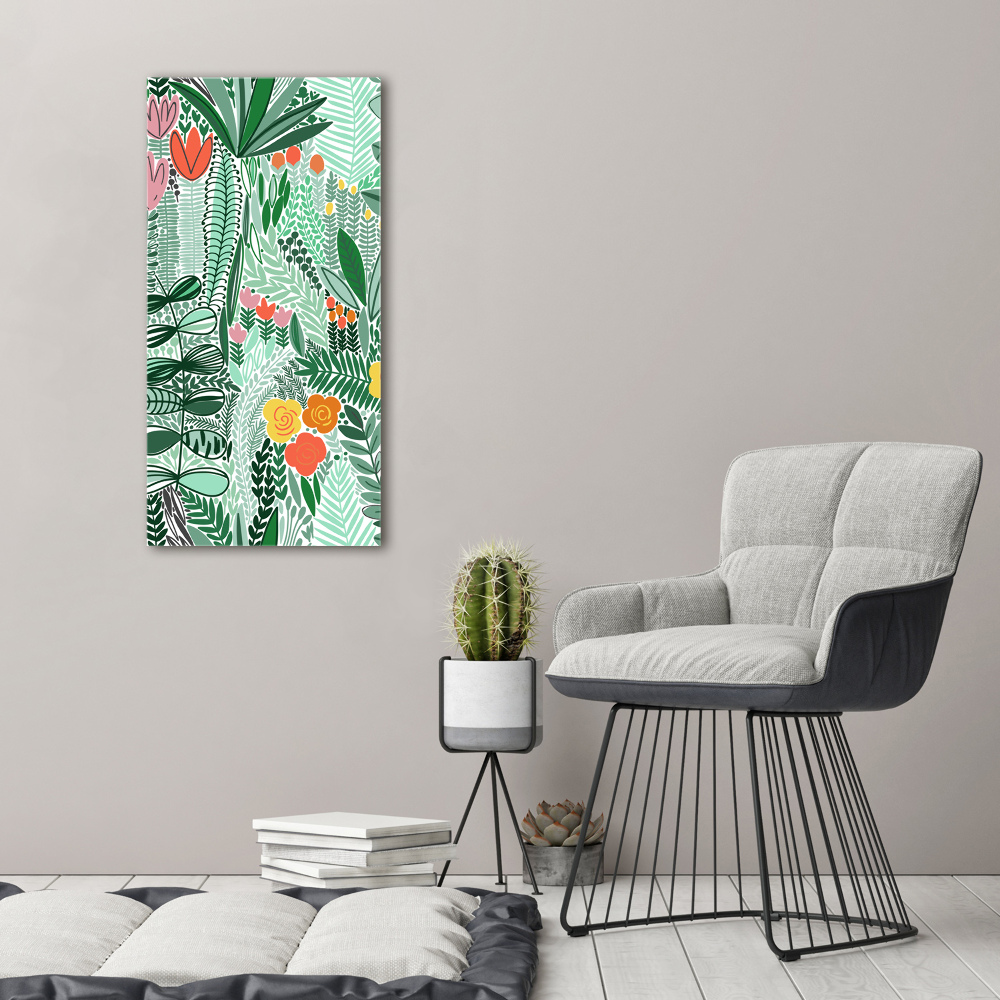 Tableau verre acrylique Les fleurs tropicales