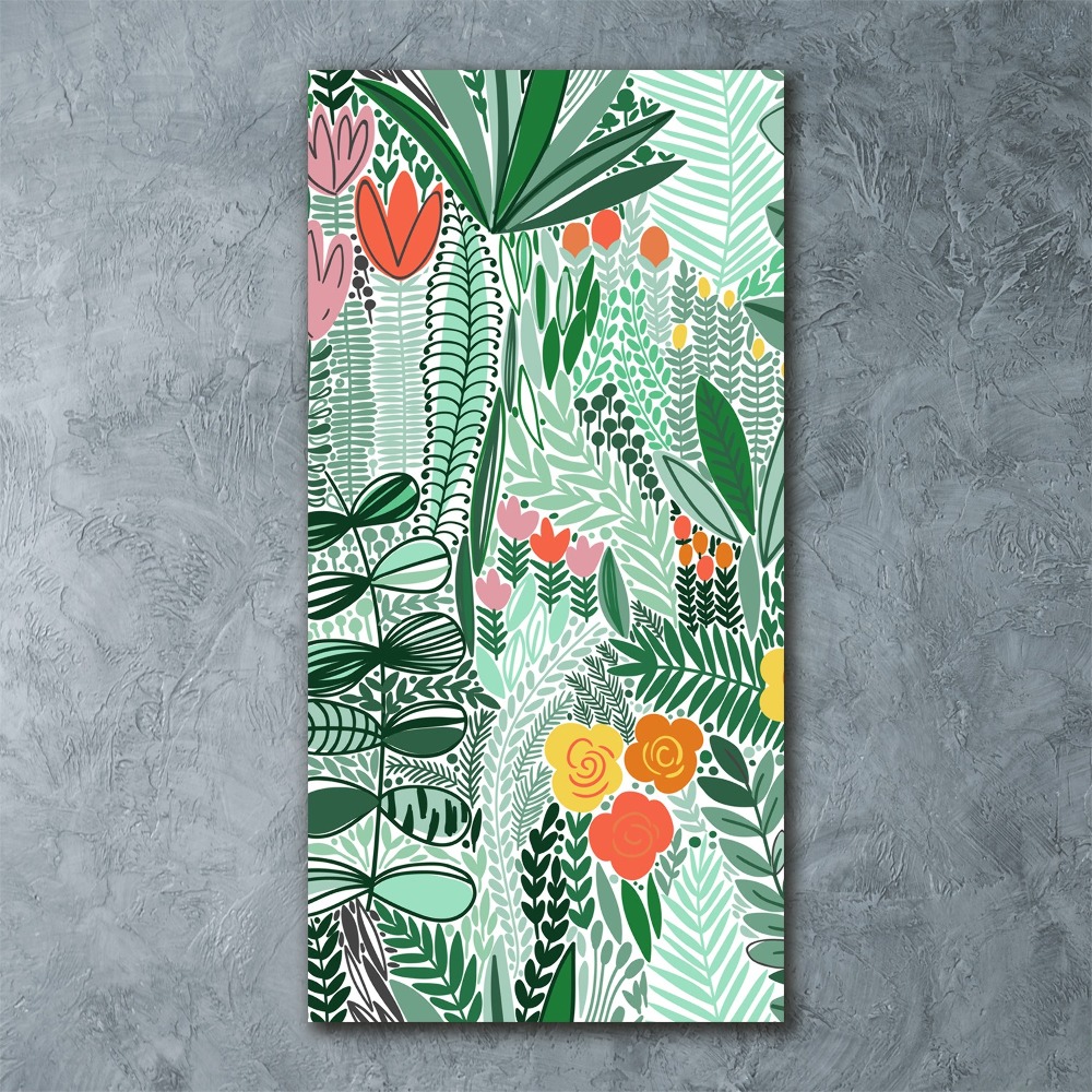 Tableau verre acrylique Les fleurs tropicales