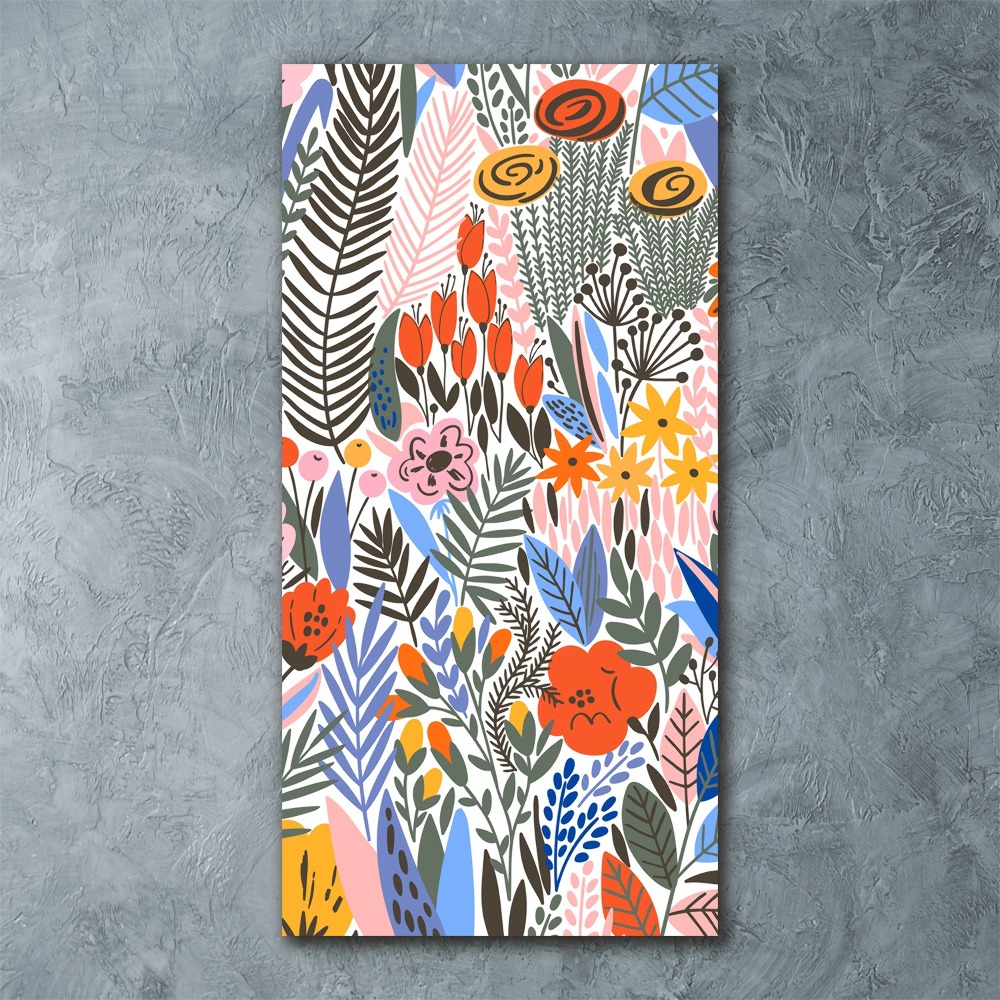 Tableau sur verre acrylique Fleurs tropicales