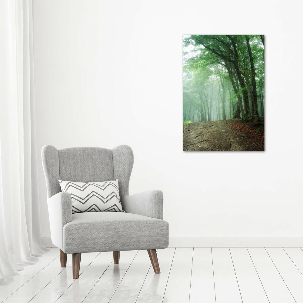 Tableau sur verre acrylique Brume dans la forêt