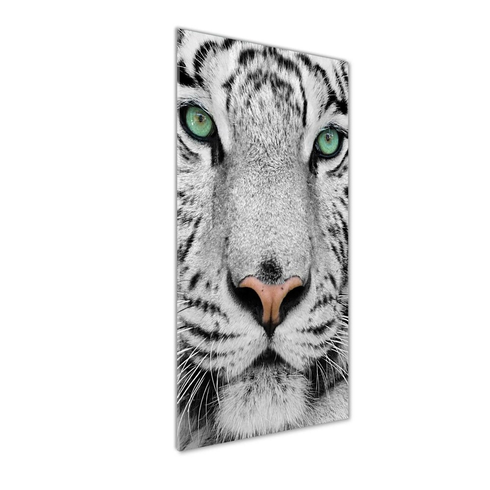 Tableau sur verre acrylique Tigre blanc