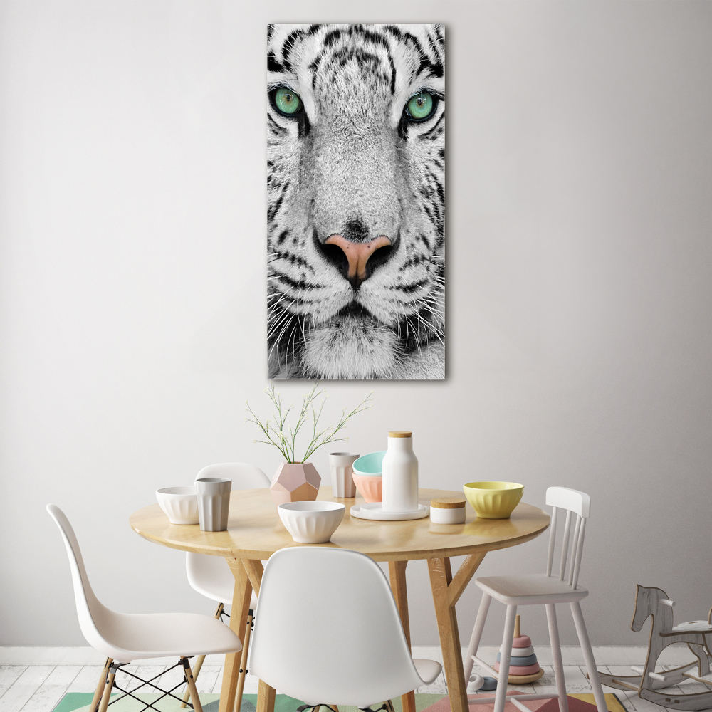 Tableau sur verre acrylique Tigre blanc