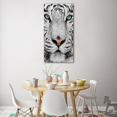 Tableau sur verre acrylique Tigre blanc