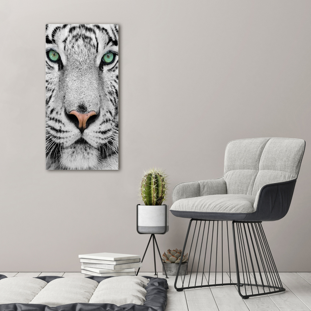 Tableau sur verre acrylique Tigre blanc