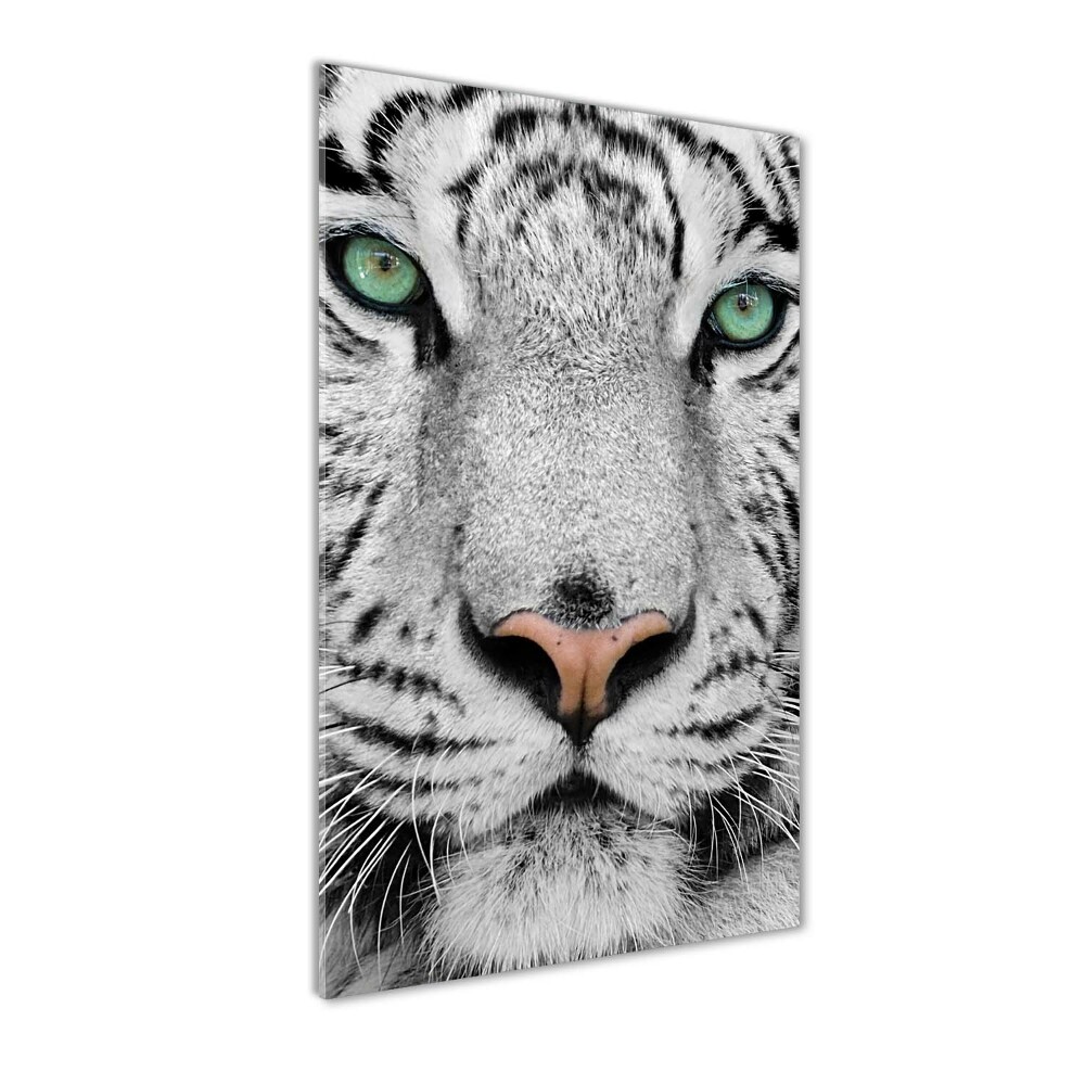 Tableau sur verre acrylique Tigre blanc