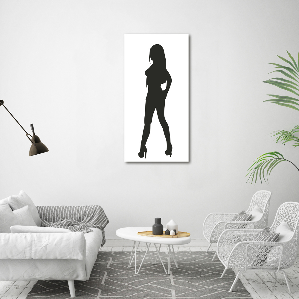 Tableau sur verre acrylique Silhouette de femme