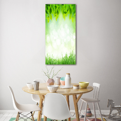 Tableau acrylique Feuilles et herbe