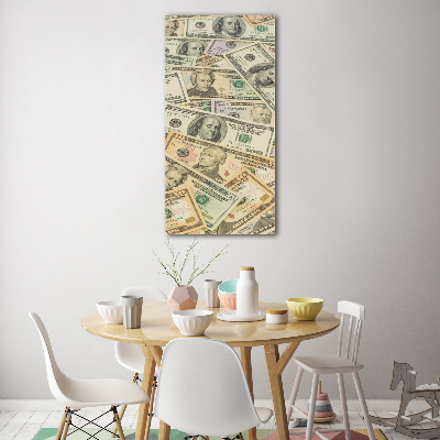 Tableau sur verre acrylique Billets de banque